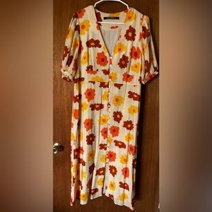 Wild Pony 70s Floral Print Midi Dress